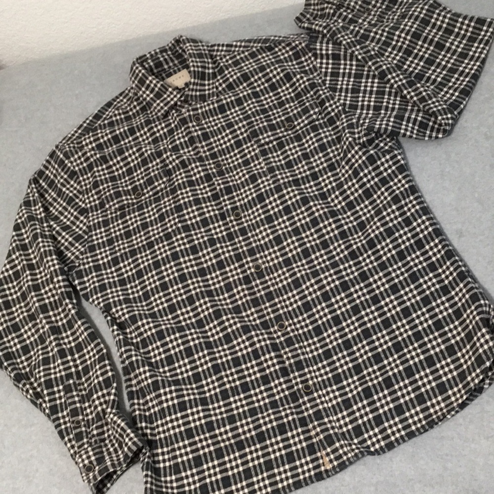 Jachs Mens Plaid Flannel Shirt Mens XL Tall Chore Outdoors Gorpcore Button Cabin